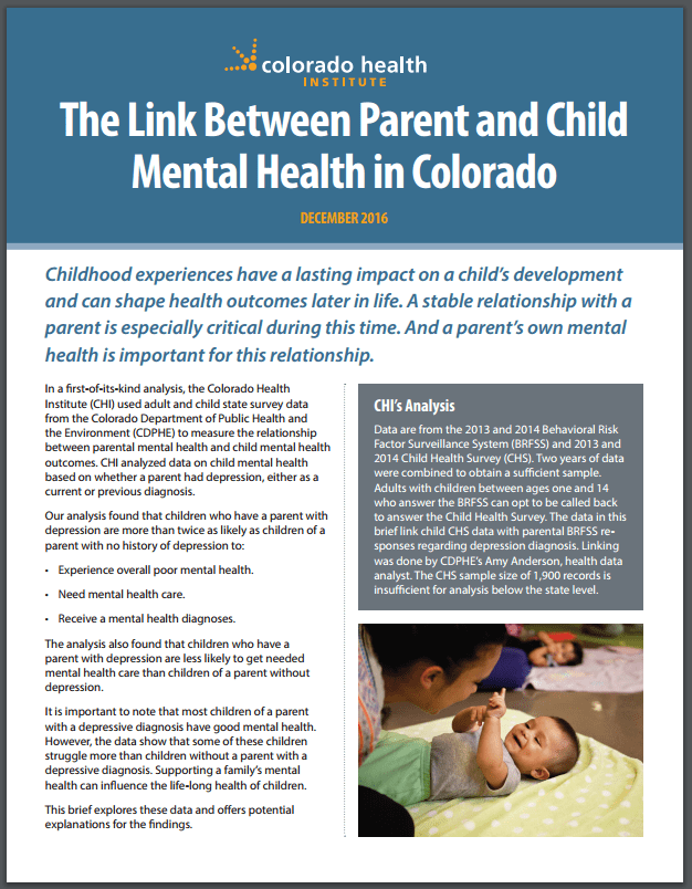 The Link Between Parent and Child Mental Health in Colorado Colorado